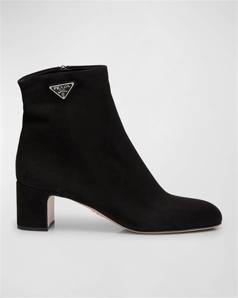 prada suede block heel booties|prada wedge boots suede.